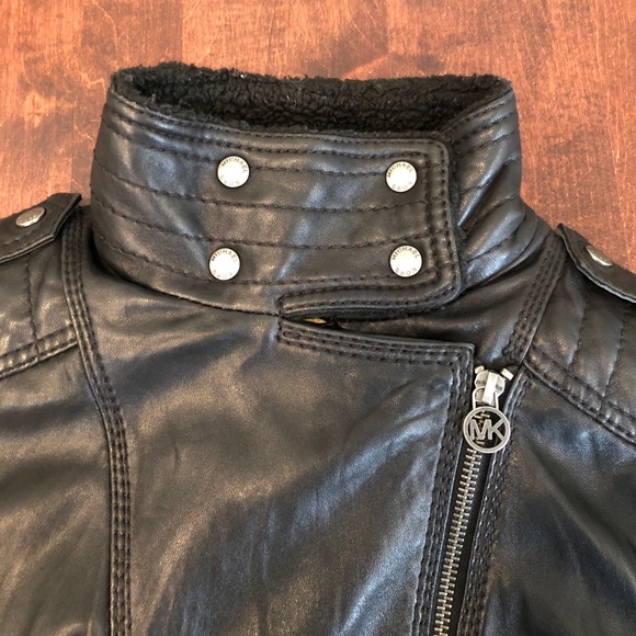 Michael Kors Black Leather Jacket - Picture 2 of 4